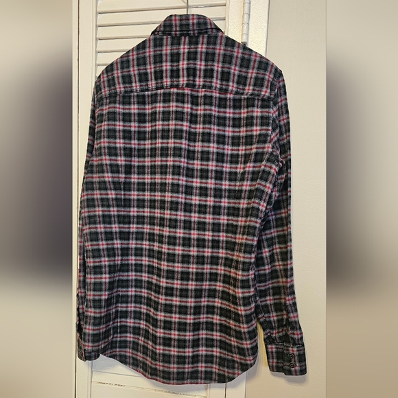 Diesel Red Plaid Flannel Men’s Button Up Long Sleeve Shirt Size S    V-BL - Picture 4 of 13